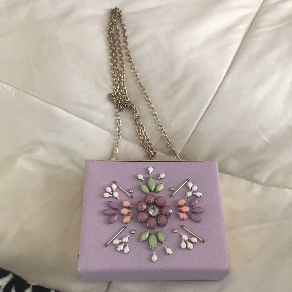 🌼NICOLE LEE PURPLE BOXED CLUTCH
